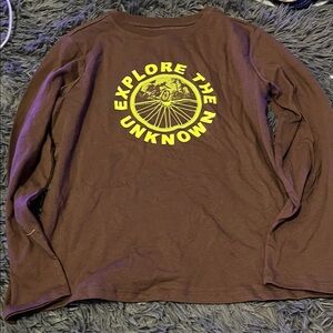 Cat & Jack Brown Shirt with Yellow Graphic